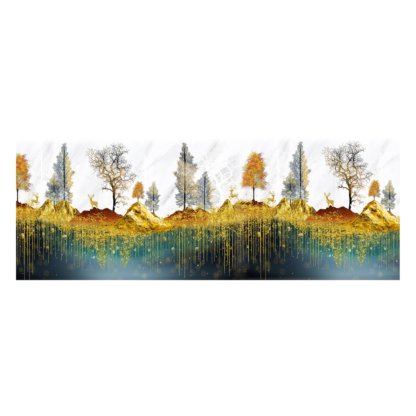 Golden Buck Mountains Decoupage Drum Cover