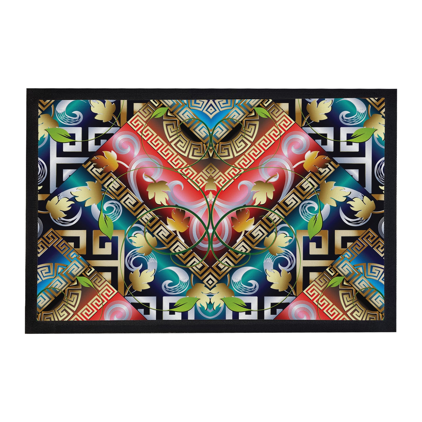 Golden Greek Leaf Pattern Door Mat