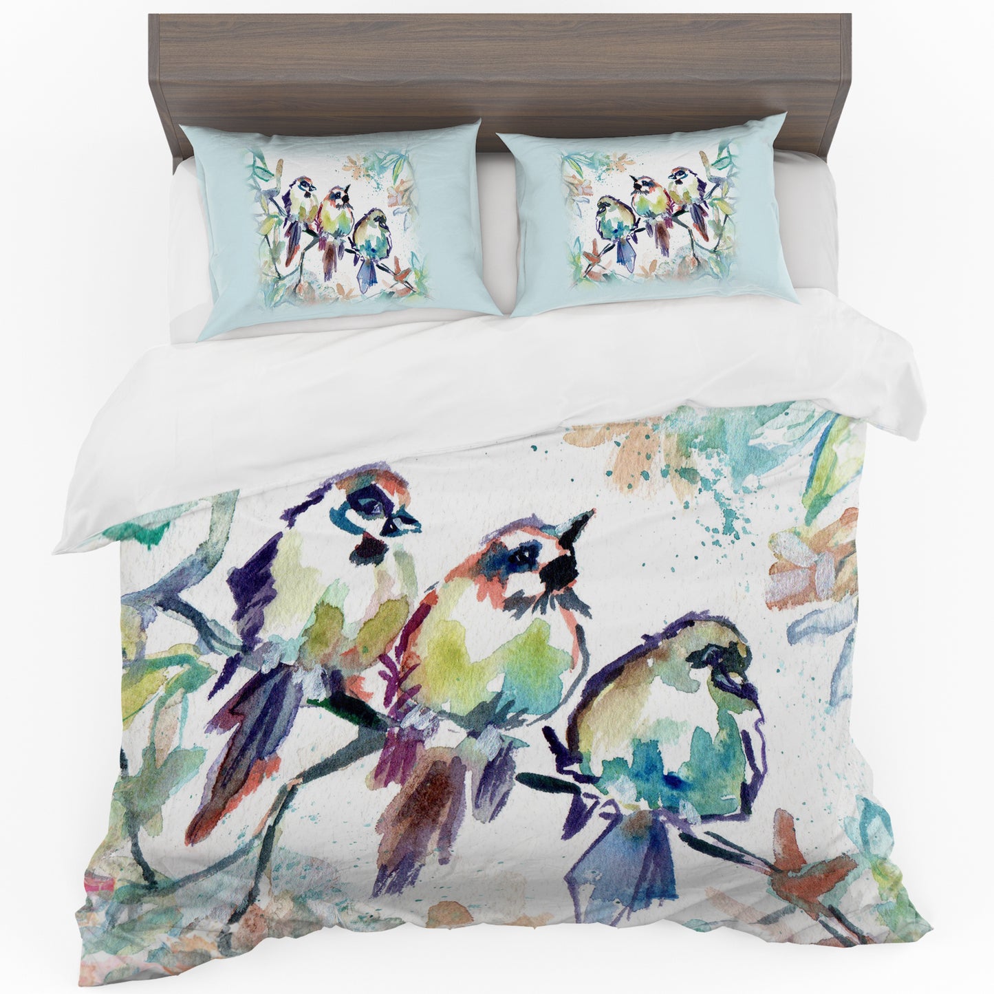 Sparrows Duvet Cover Set By Kristin Van Lieshout