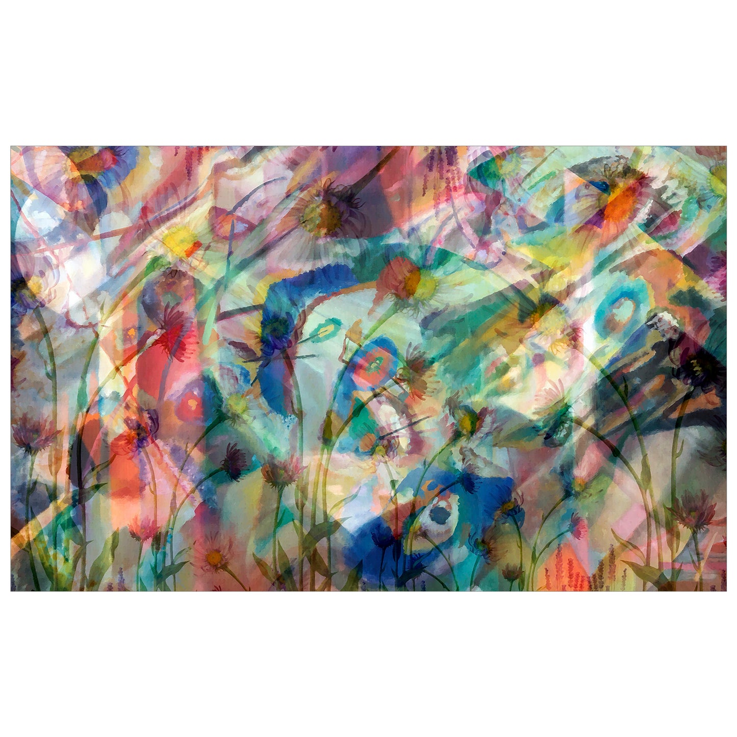 Abstract Colourful Flower Gorden Rectangle Tablecloth By Mark Van Vuuren