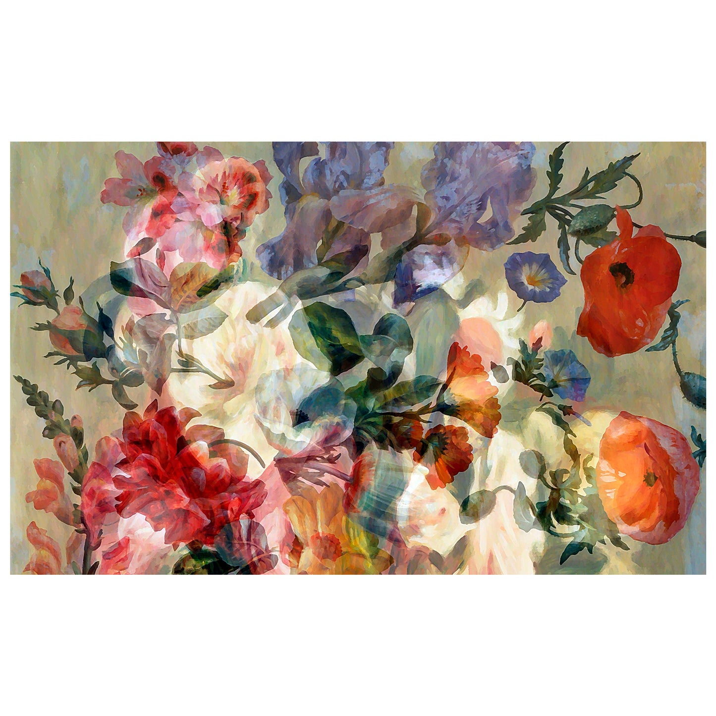 Water Painted Floral Rectangle Tablecloth By Mark Van Vuuren