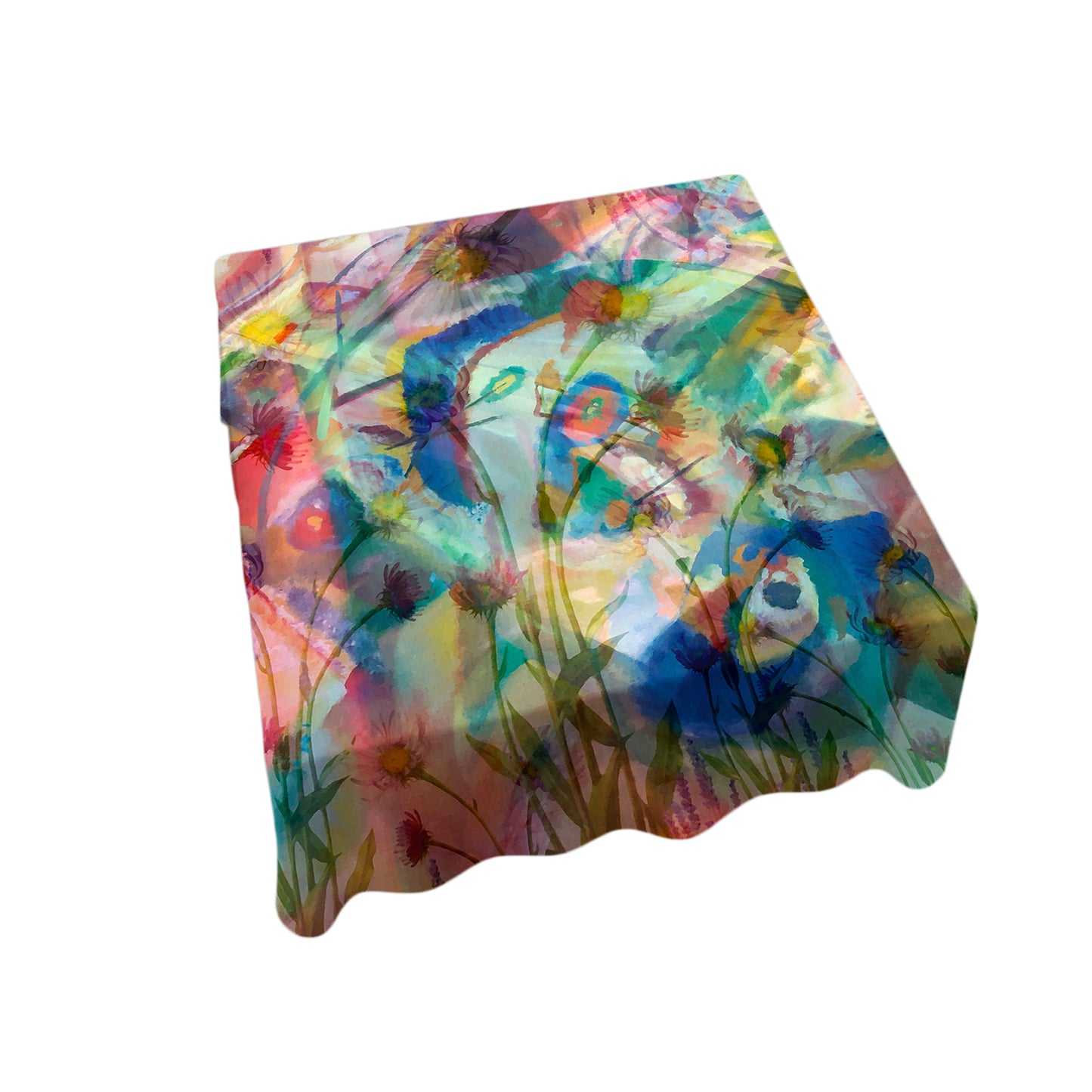 Abstract Colourful Flowers Square Tablecloth By Mark Van Vuuren