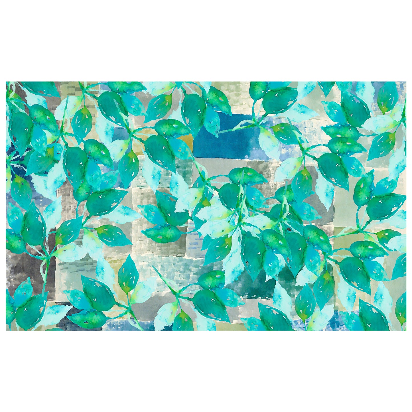 Green Leaves on Rustic Grey Rectangle Tablecloth By Mark Van Vuuren