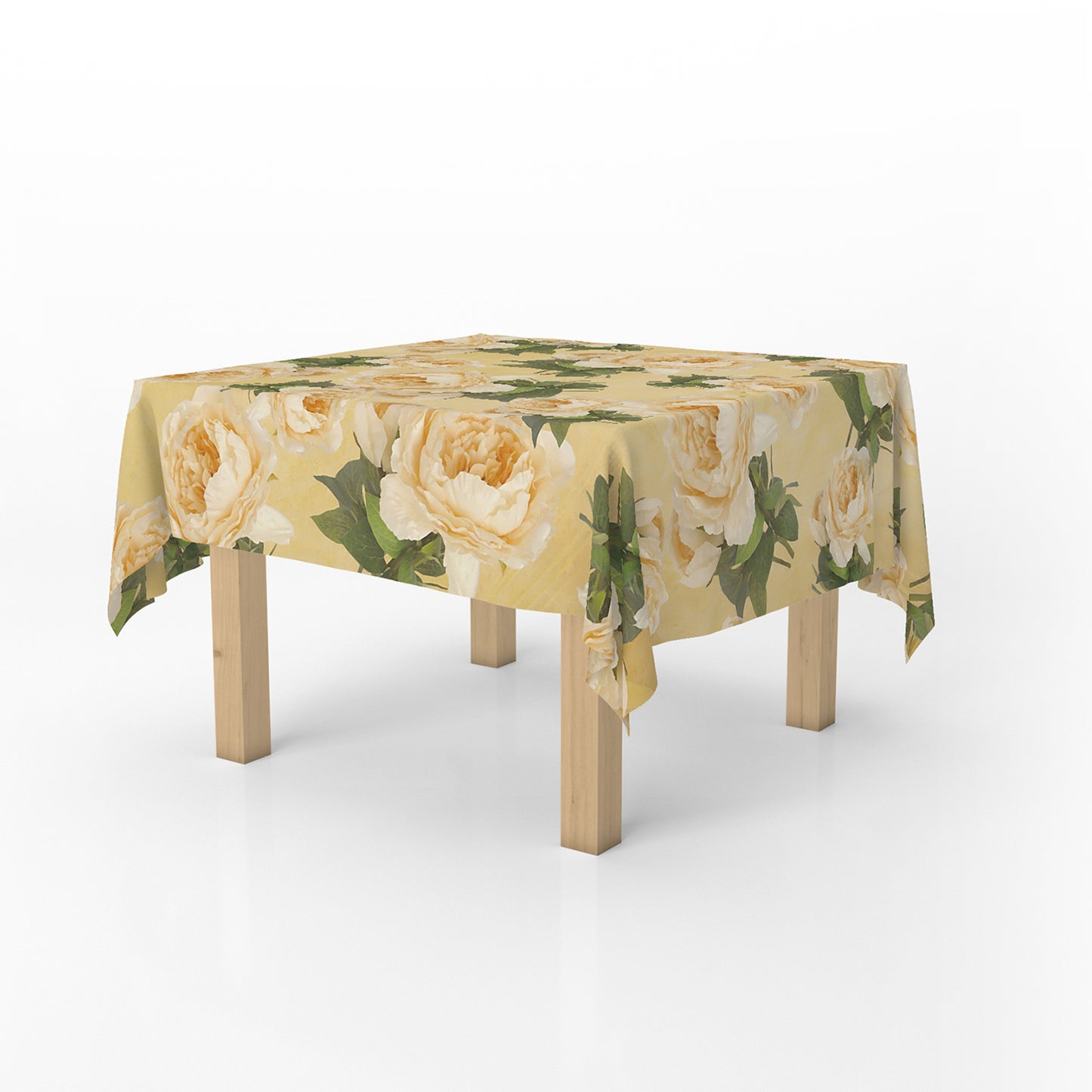 Peach Flower Pattern Square Tablecloth By Mark van Vuuren