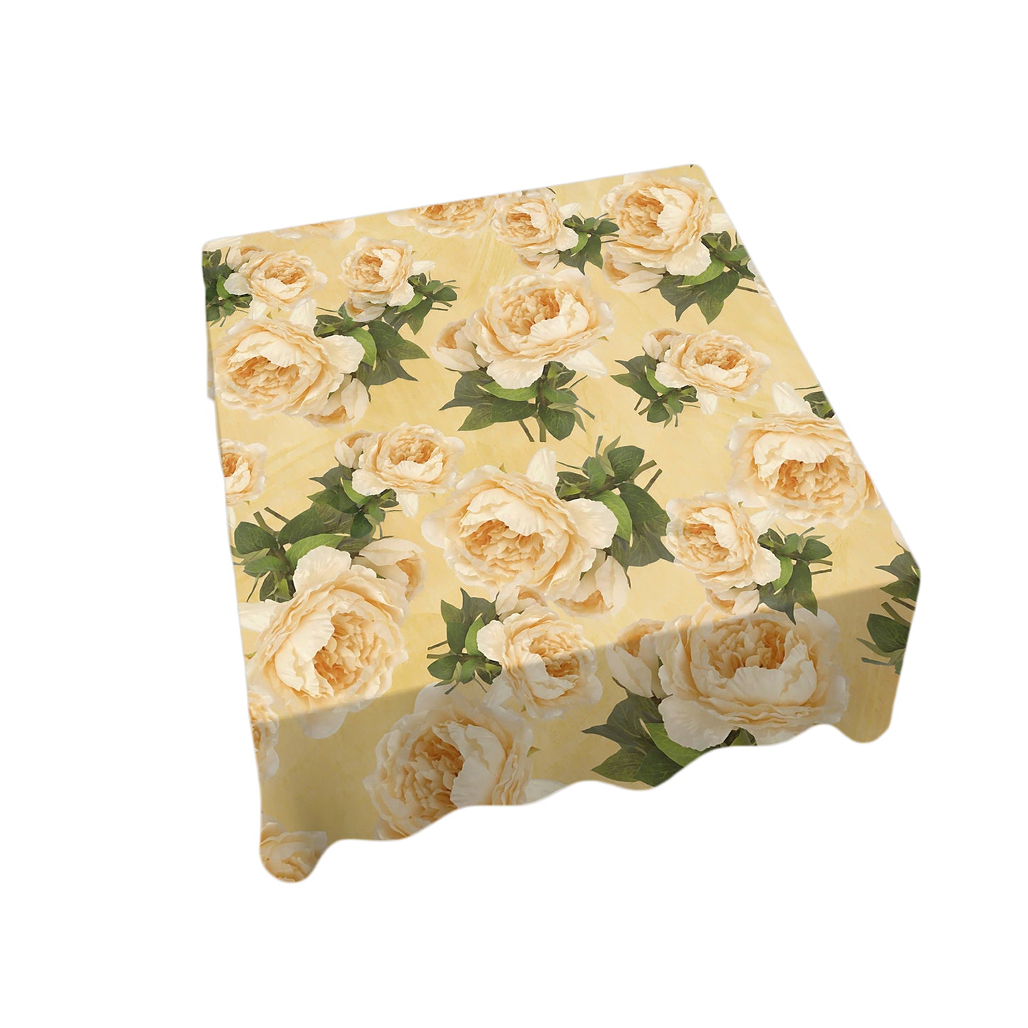 Peach Flower Pattern Square Tablecloth By Mark van Vuuren