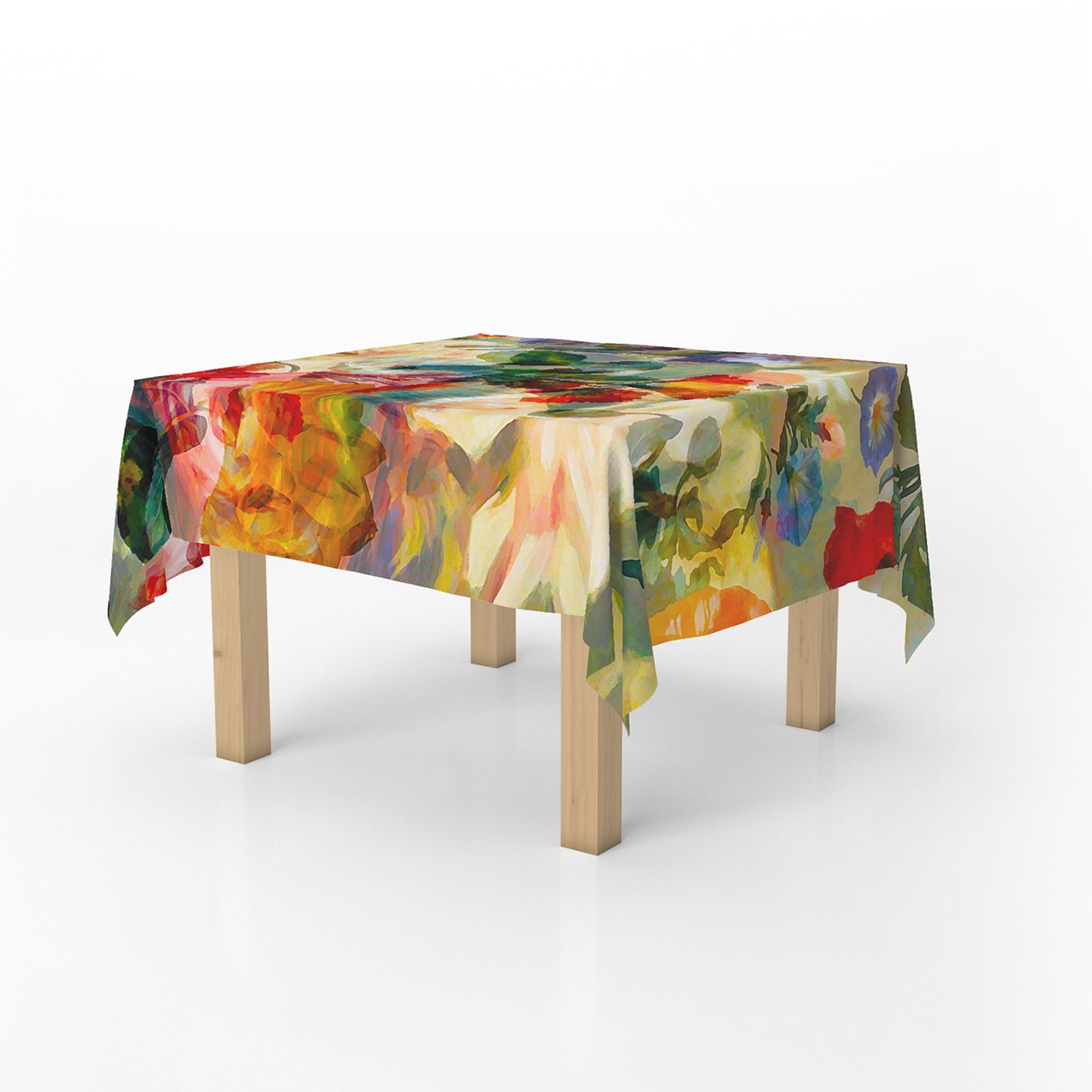 Water Painted Floral Square Tablecloth By Mark Van Vuuren