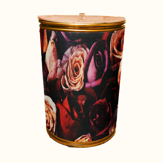 Mix of Dark Roses Decoupage Drum Cover