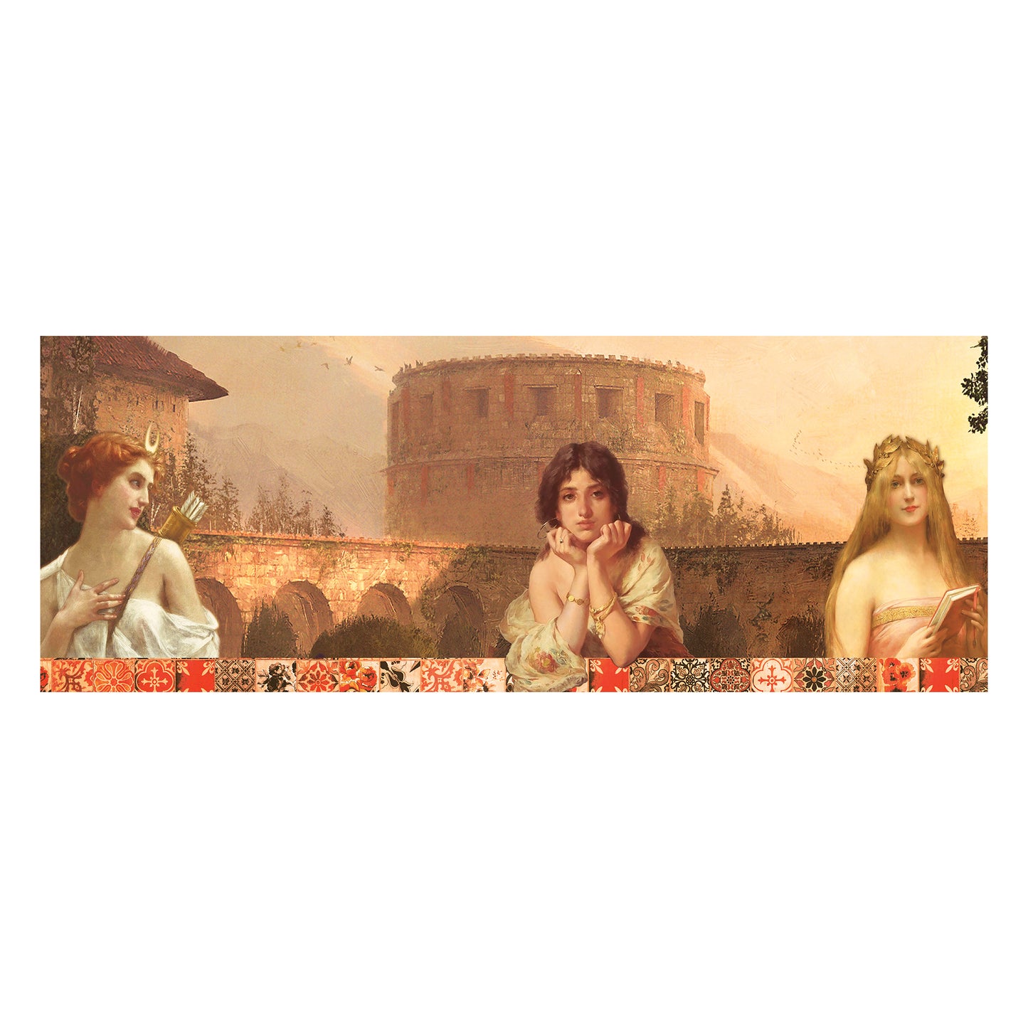 Mythological Ladies Decoupage Drum Cover