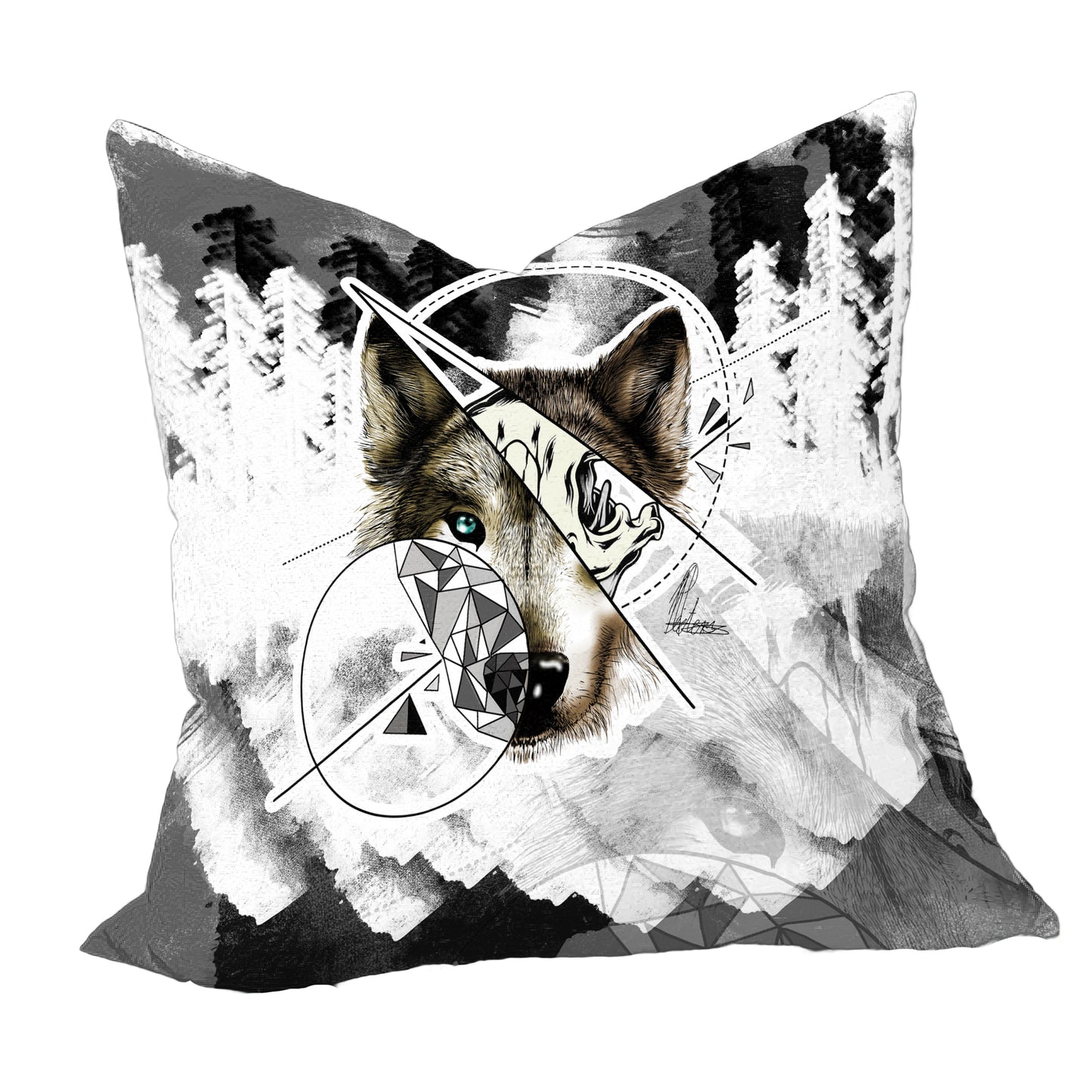 Grey Jungle Wolf Luxury Scatter By Nathan Pieterse