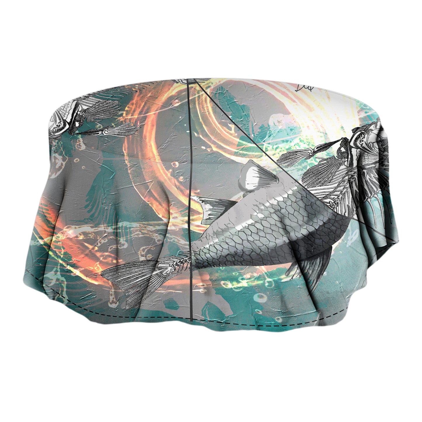Pisces Fish Round Tablecloth By Nathan Pieterse