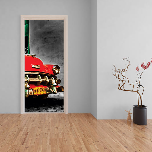 Old Car Decoupage 800mm x 2000mm (Door)