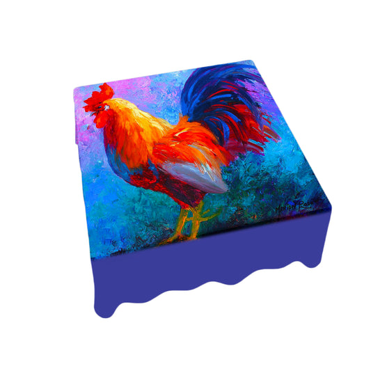 Painted Rooster Square Tablecloth