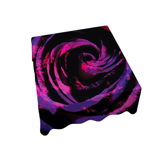 Purple Pink Rose Square Tablecloth