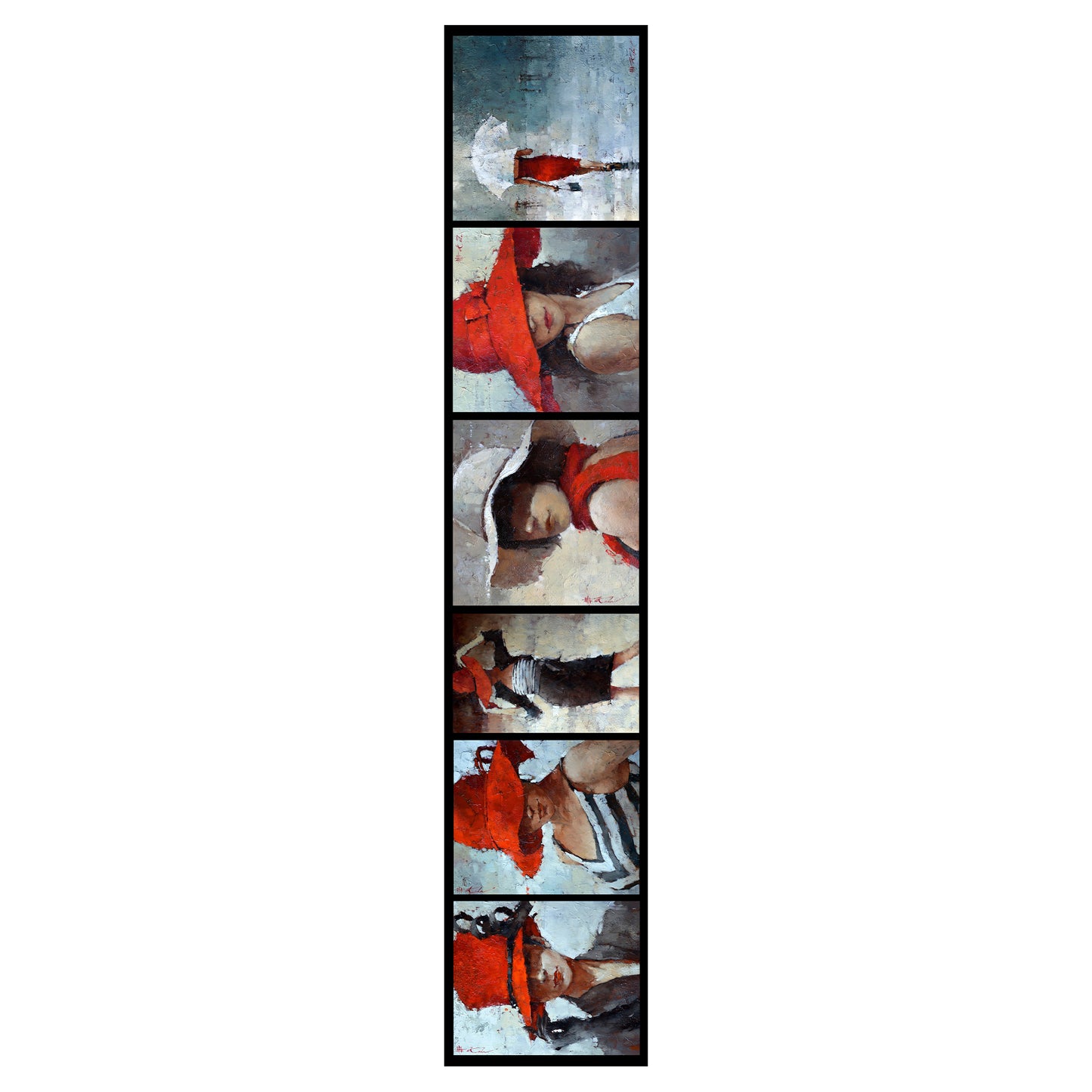 Painted Red Ladies Table Runner