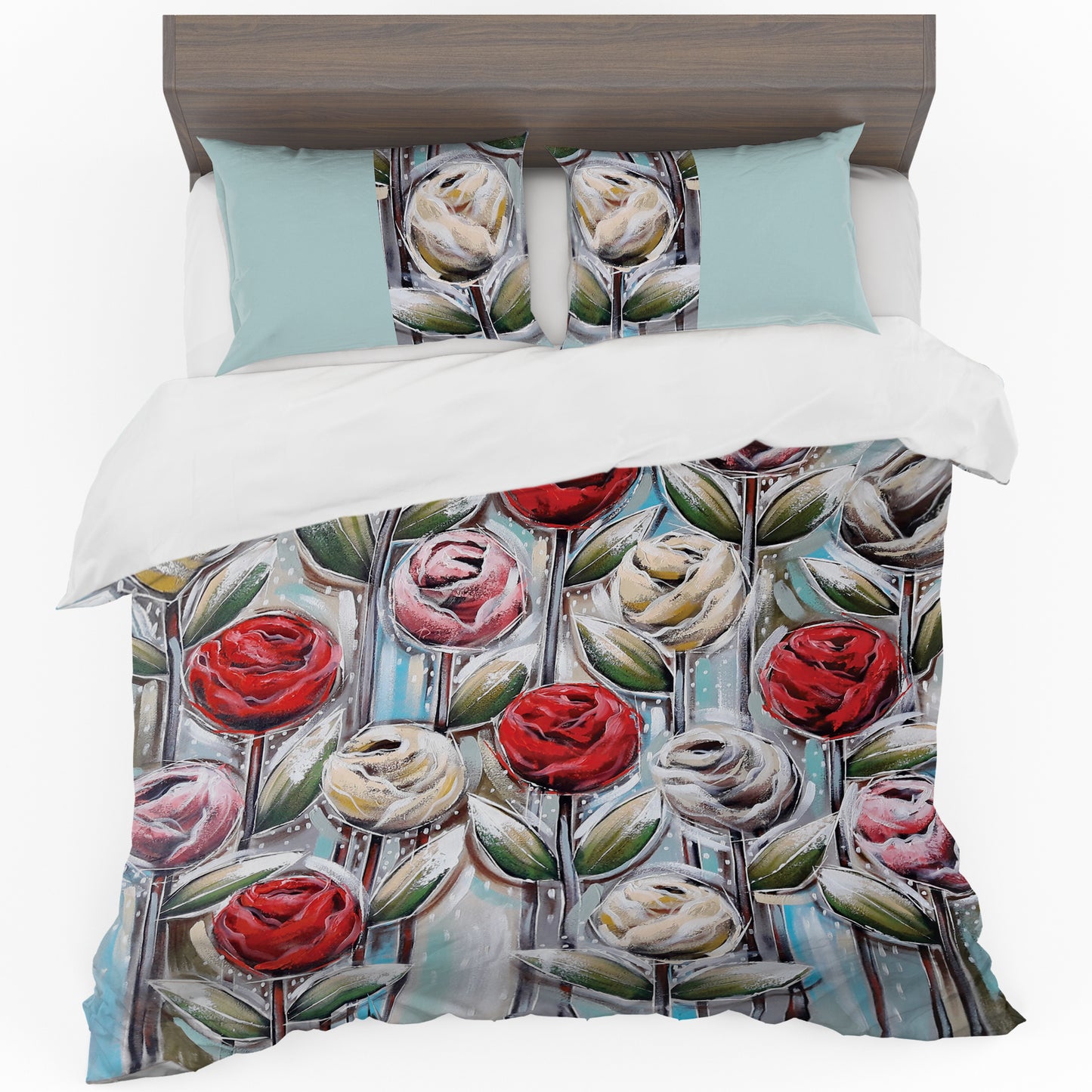 Painted Floral Duvet Cover Set