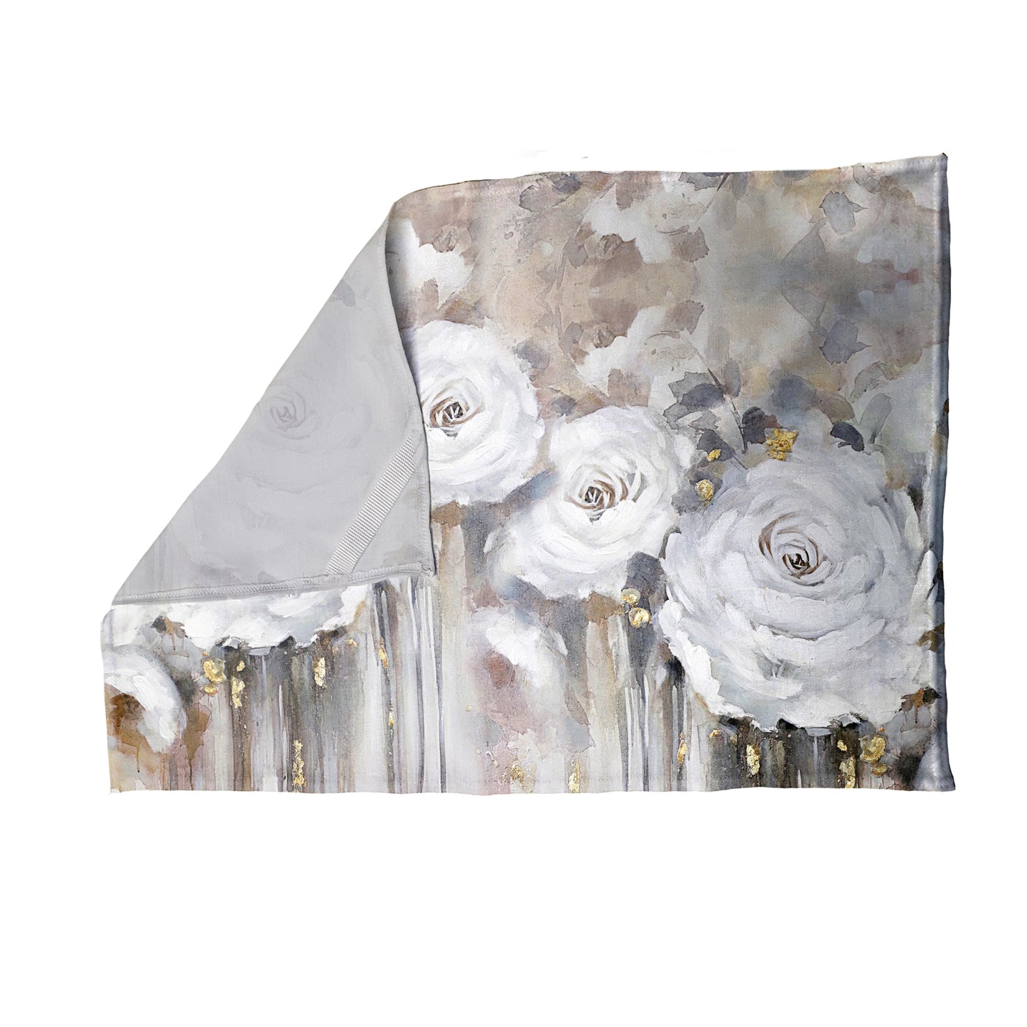 Painted White Flowers Tea Towel