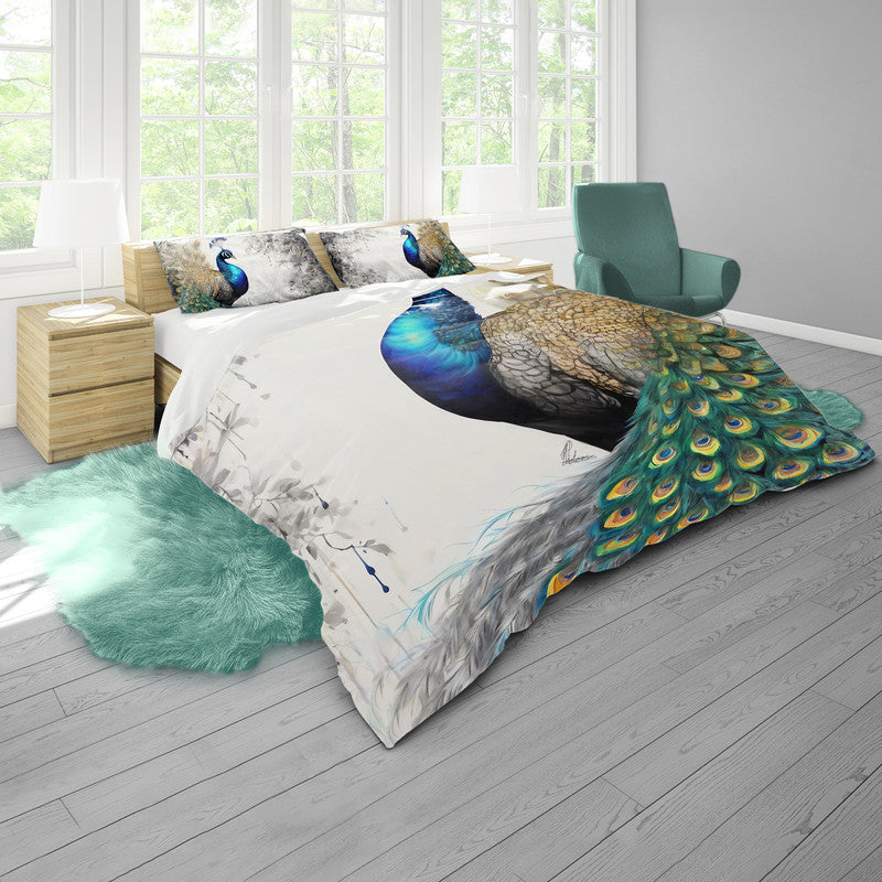 Peacock's Eclipsed Plumage by Nathan Pieter Duvet Cover Set