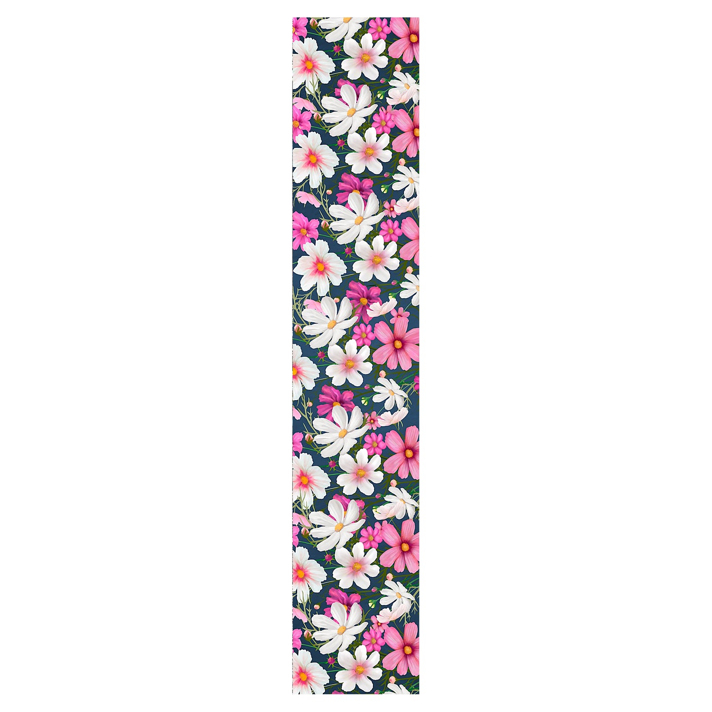 Pink and White Cosmos Painted Pattern Table Runner By Mark van Vuuren