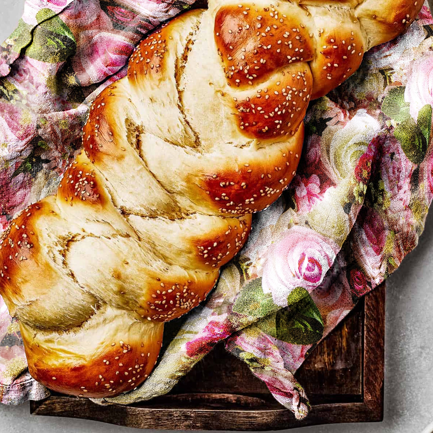 Pink Golden Spark Roses Tea Towel