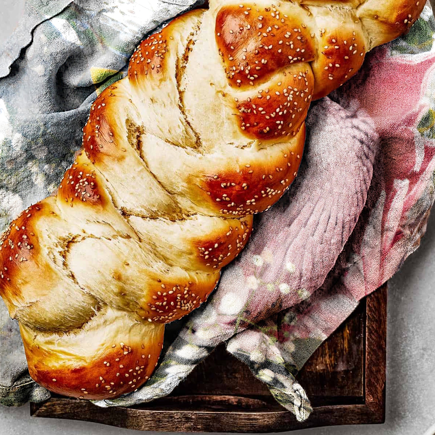 Protea on White Tea Towel