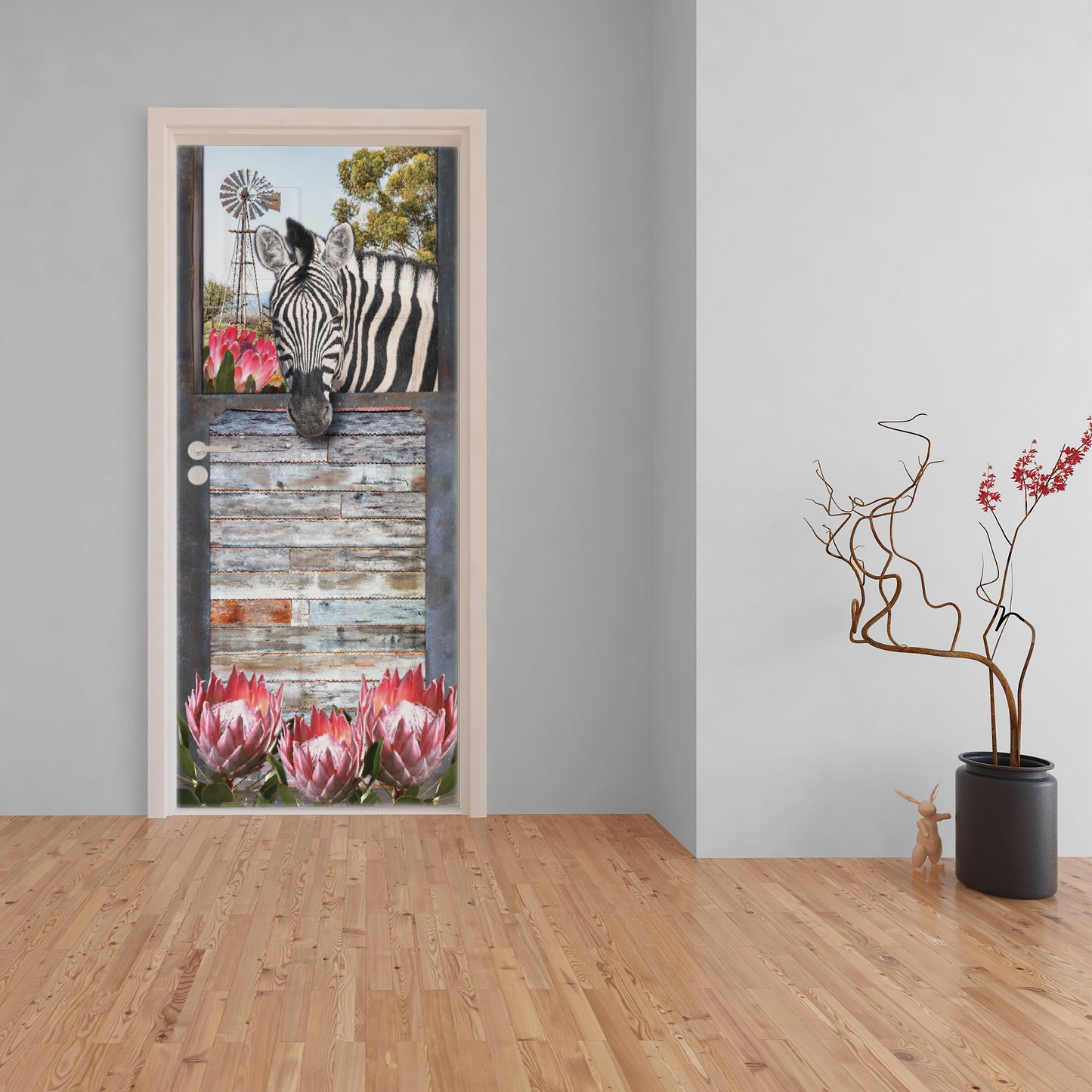 Protea Zebra Decoupage 800mm x 2000mm (Door)