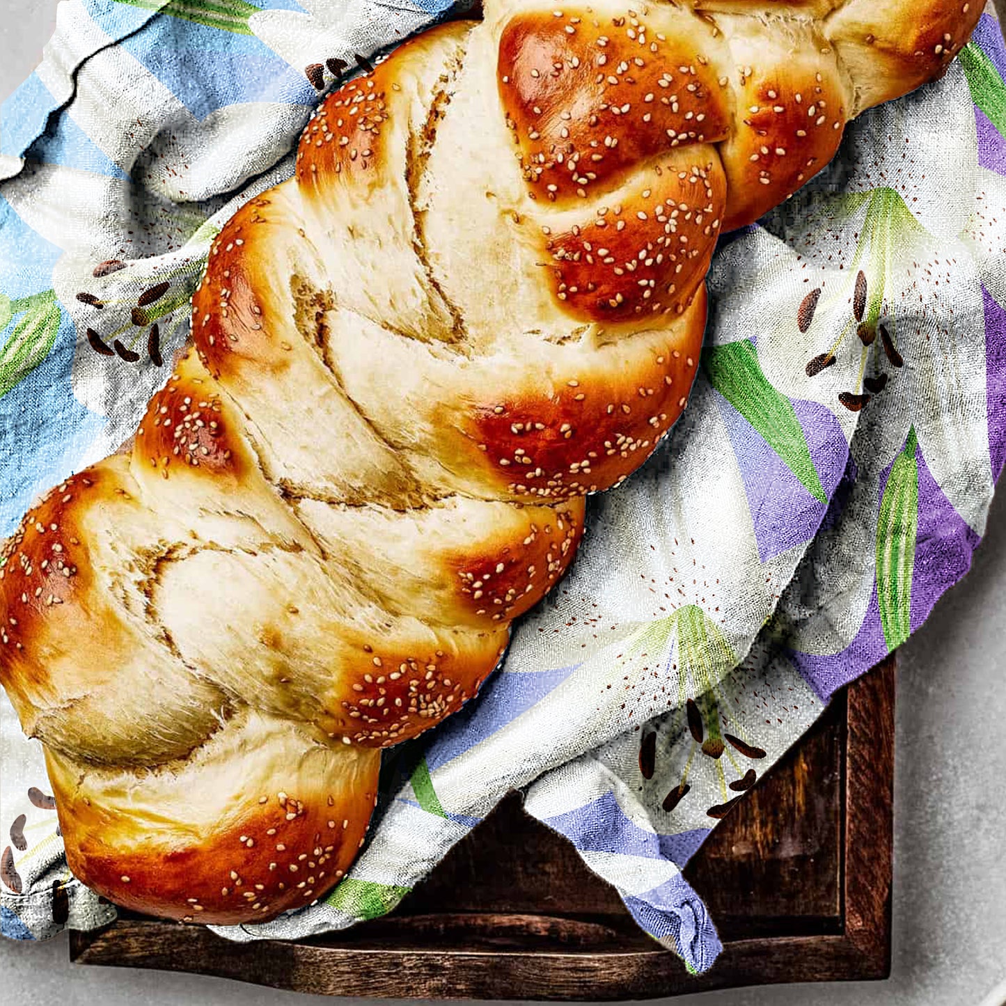 Purple Lilies Tea Towel