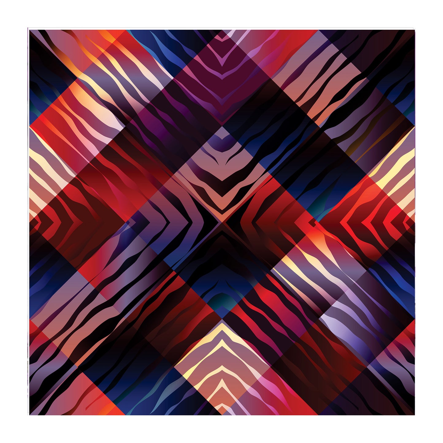 Red & Blue Pattern Square Tablecloth