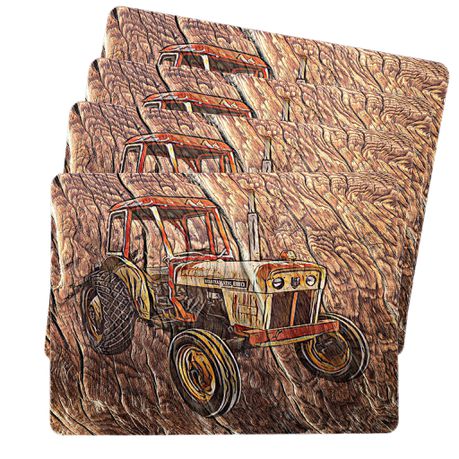 Red Rustic Tractor Placemats By Mark van Vuuren