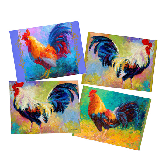 Roosters Decoupage A3