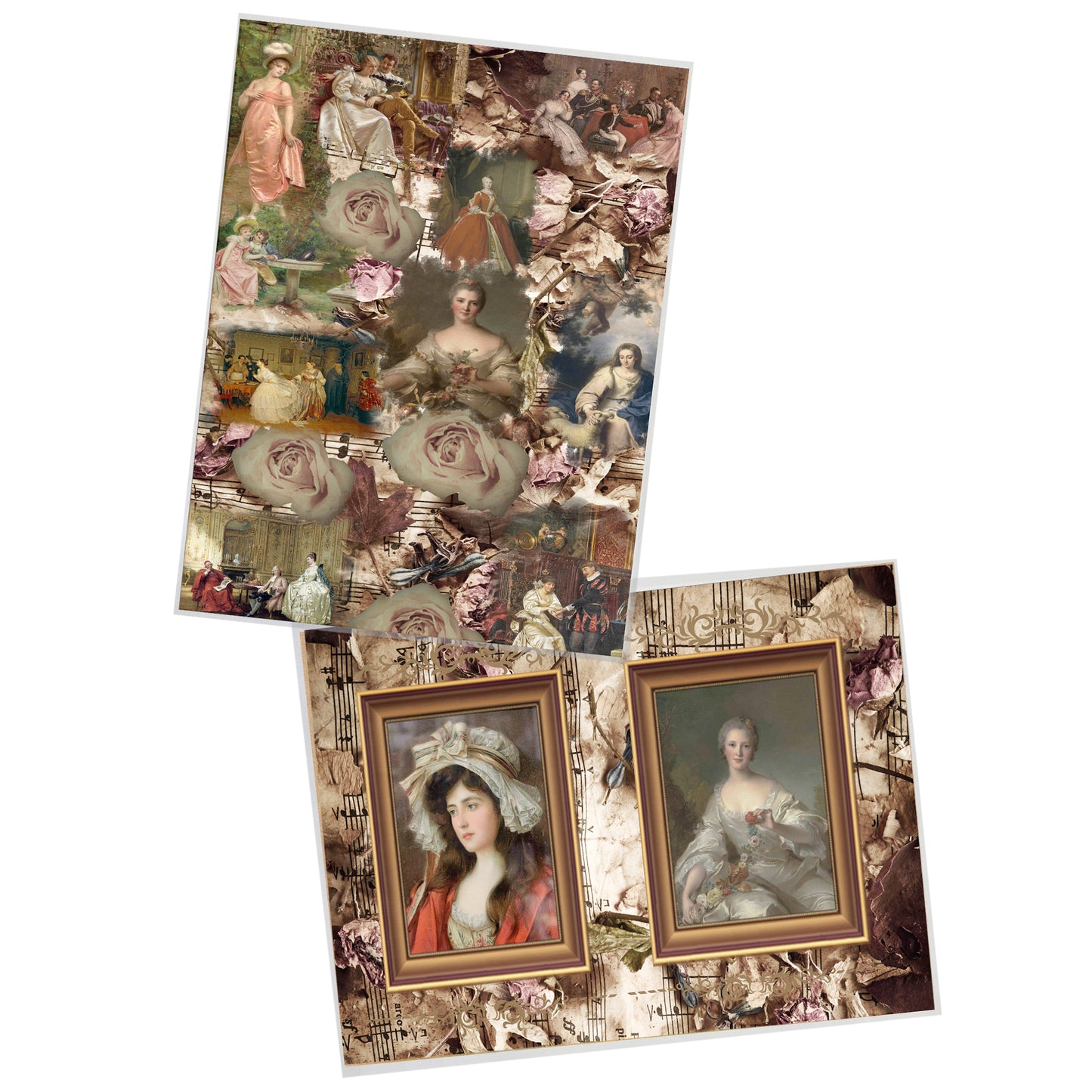Rose Ladies Decoupage 800mm x 600mm