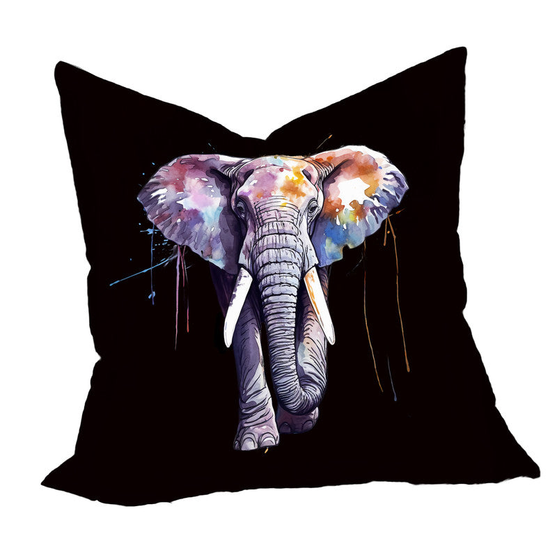Bright Elephant on Black Luxury Scatter