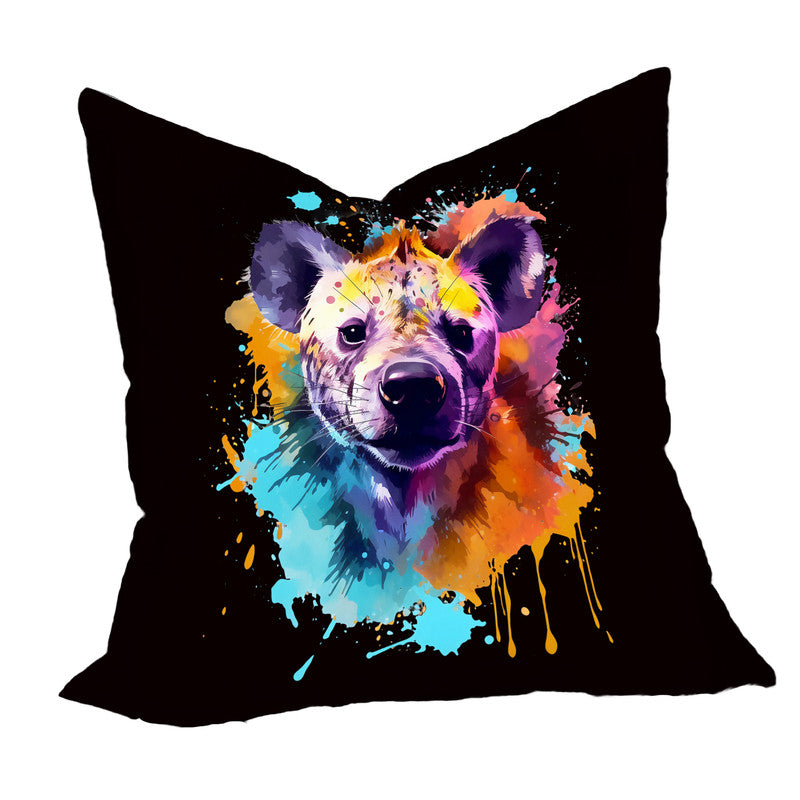 Bright Smiling Hyena on Black Luxury Scatter