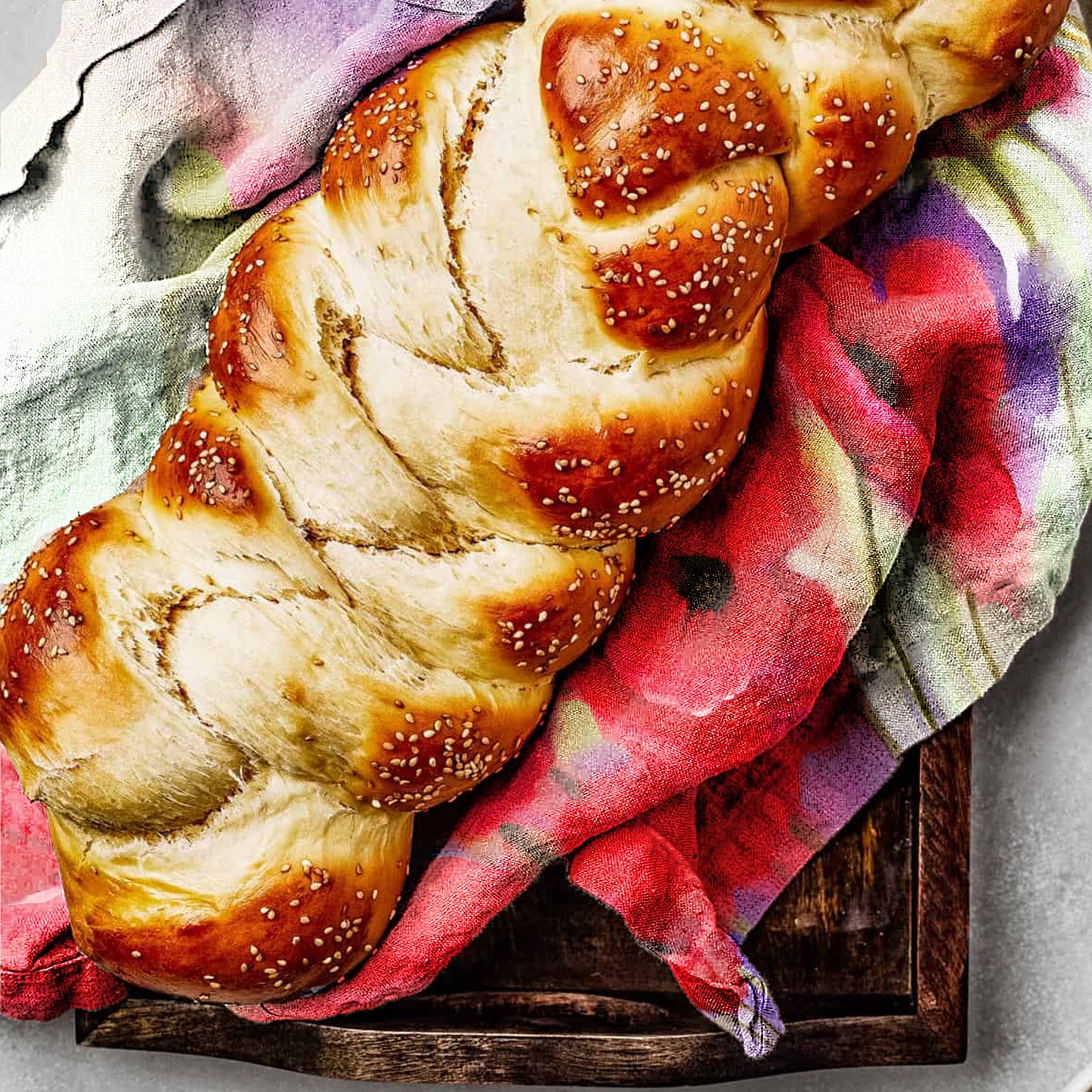 Soft Painted Poppies Tea Towel