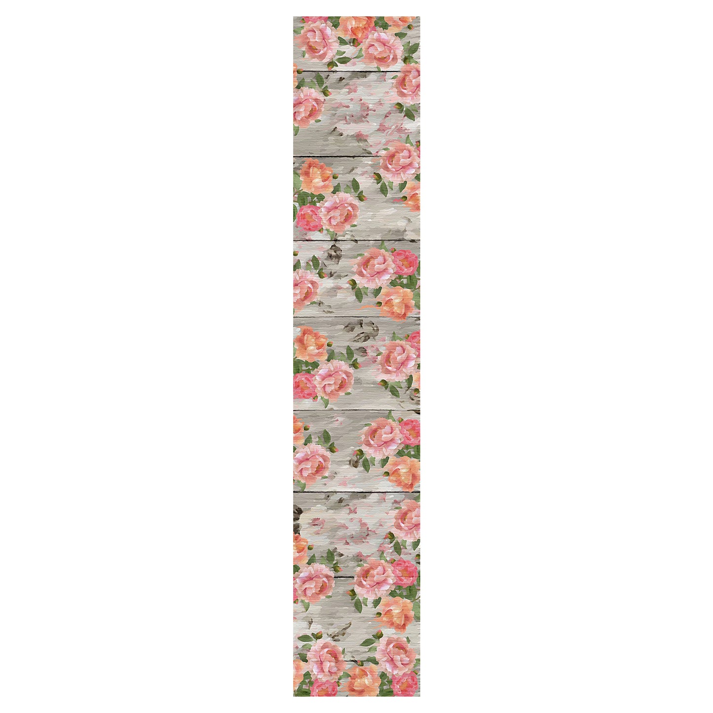 Soft Pink and Peach Flowers on Grey Table Runner By Mark van Vuuren