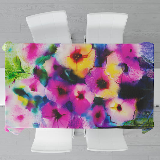 Stained Glass Floral Rectangle Tablecloth