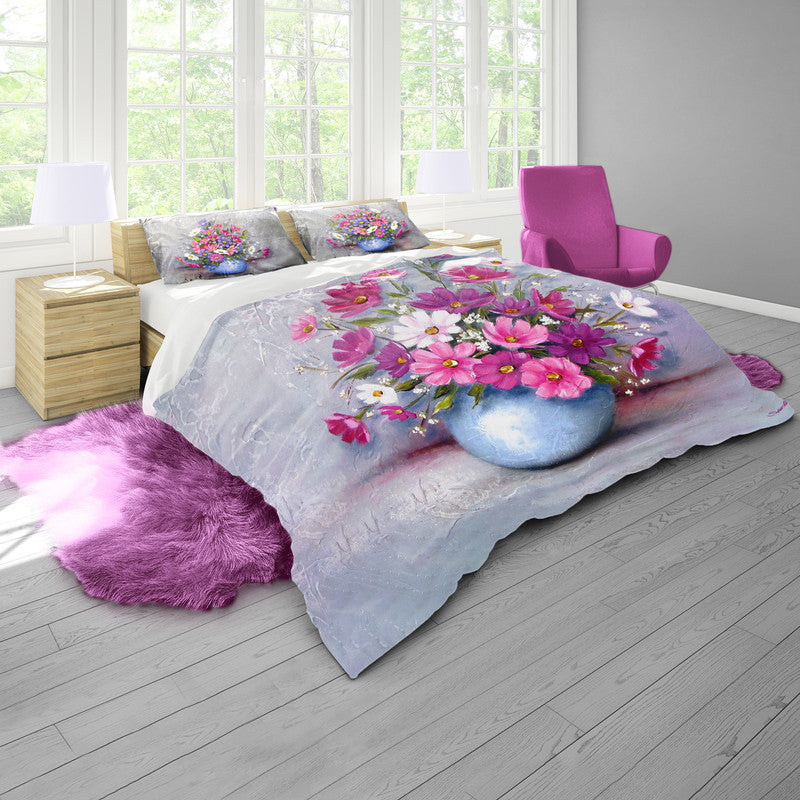 Gerberas In Round Vase By Stella Bruwer Duvet Cover Set