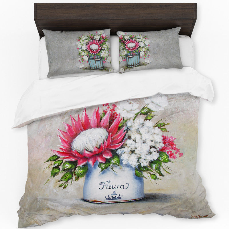 Vintage Proteas By Stella Bruwer Duvet Cover Set