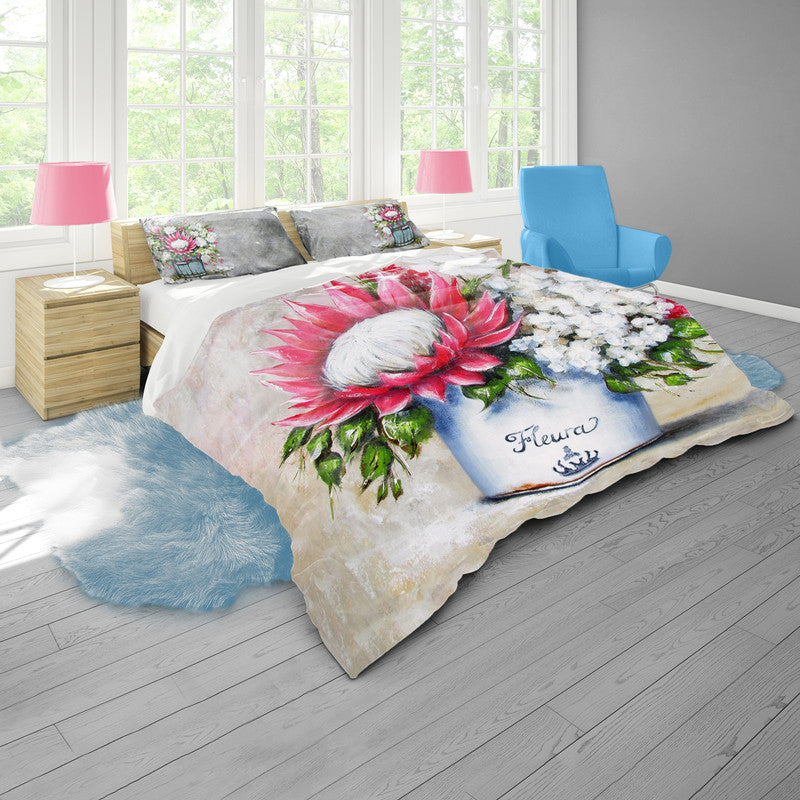 Vintage Proteas By Stella Bruwer Duvet Cover Set