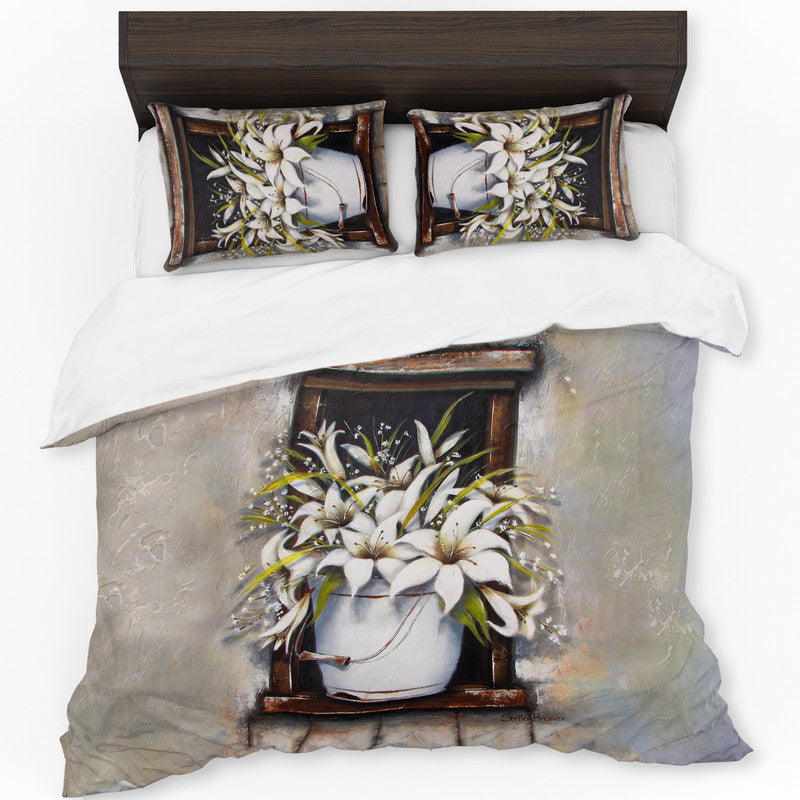 Windowsill Lillies By Stella Bruwer Duvet Cover Set