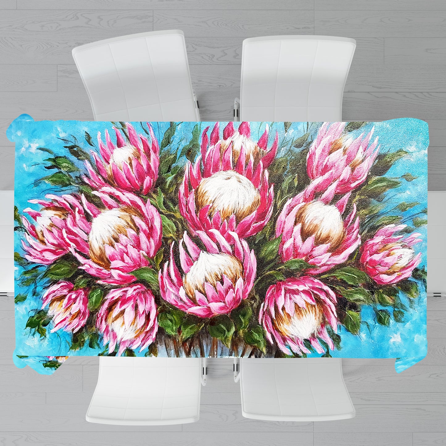 Bright Pink Proteas By Stella Bruwer Rectangle Tablecloth