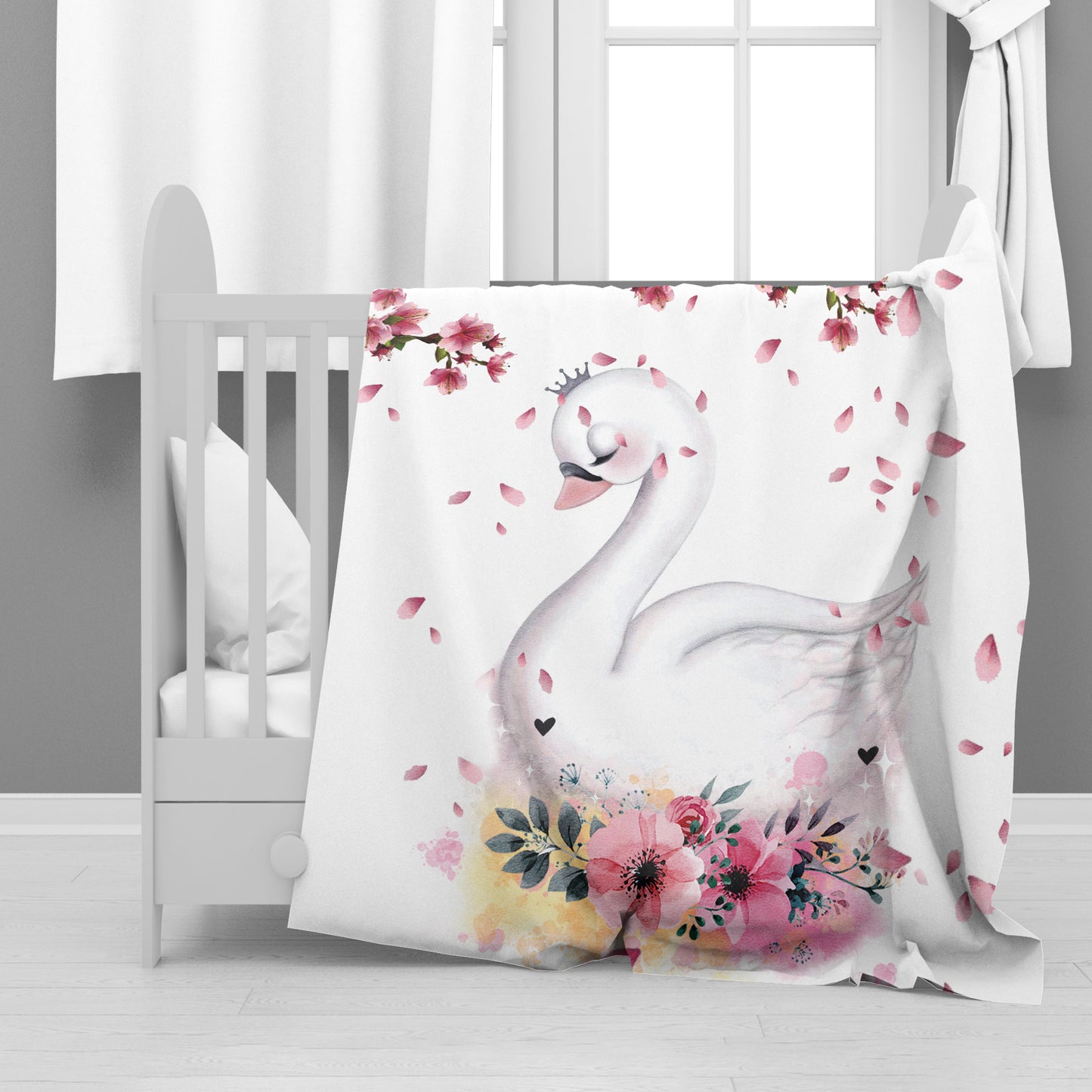 Swan Minky Blanket