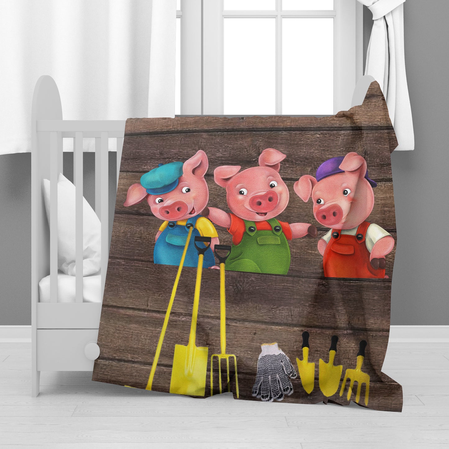 Three Little Pigs Baby Fleece Blanket