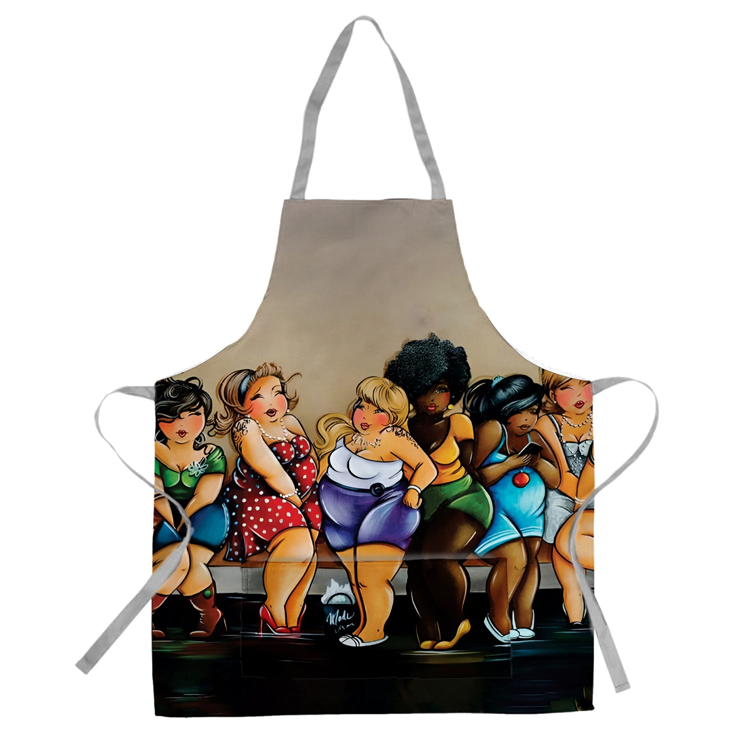 Bathroom Queue Medium Length Apron