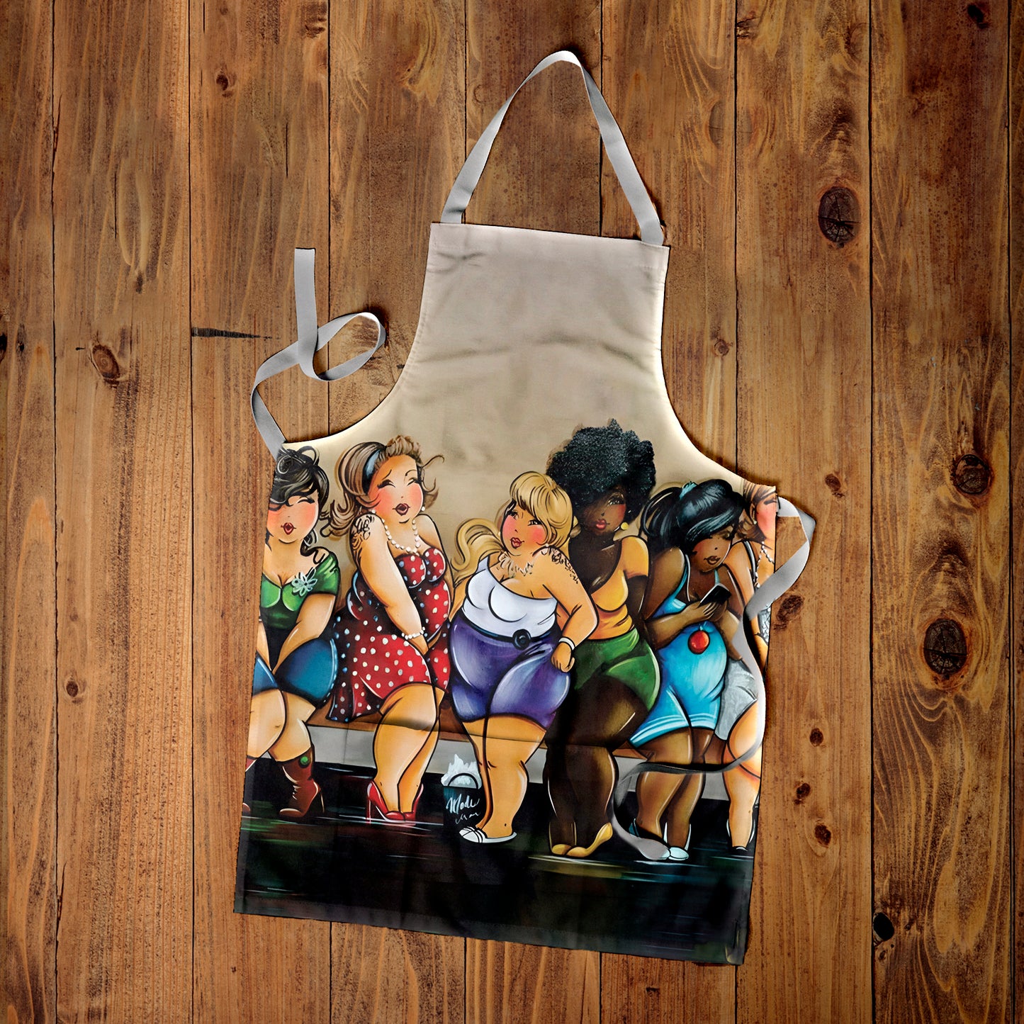 Bathroom Queue Medium Length Apron