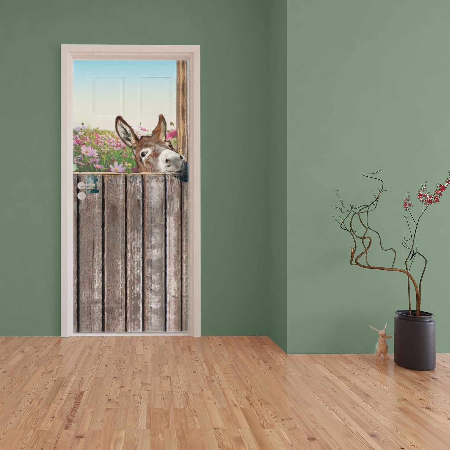 Cosmos Field & Donkey Decoupage 800mm x 2000mm (Door)