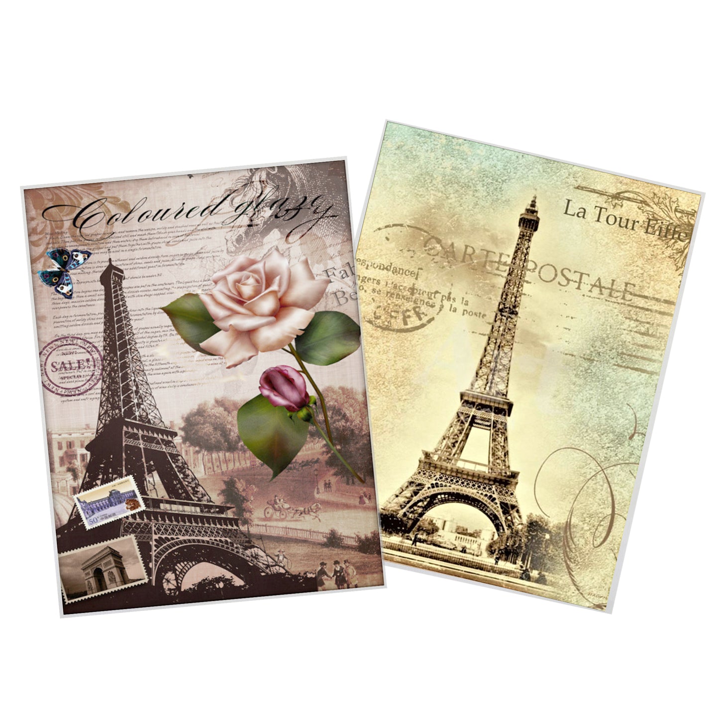 Vintage Paris Decoupage 800mm x 600mm
