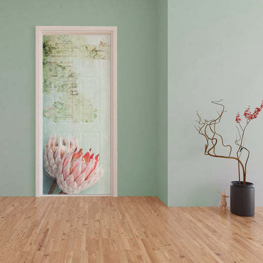 Decoupage Transfers - Vintage Pink Protea - Door