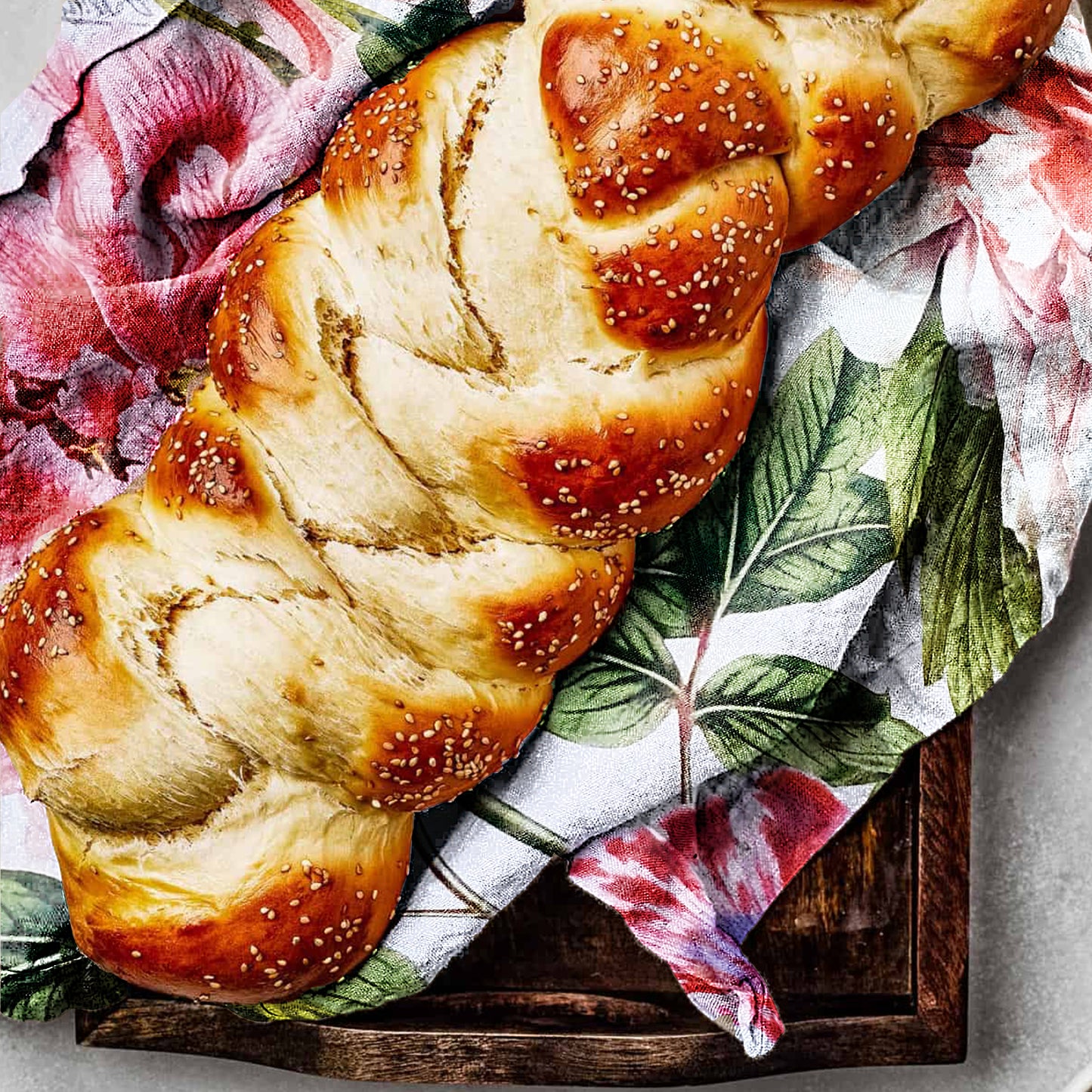 Watercolour Floral Tea Towel