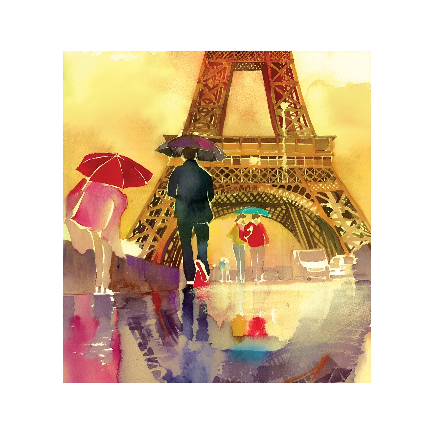 Water Painted Paris 65cm x 75cm Medium Appliance Decoupage