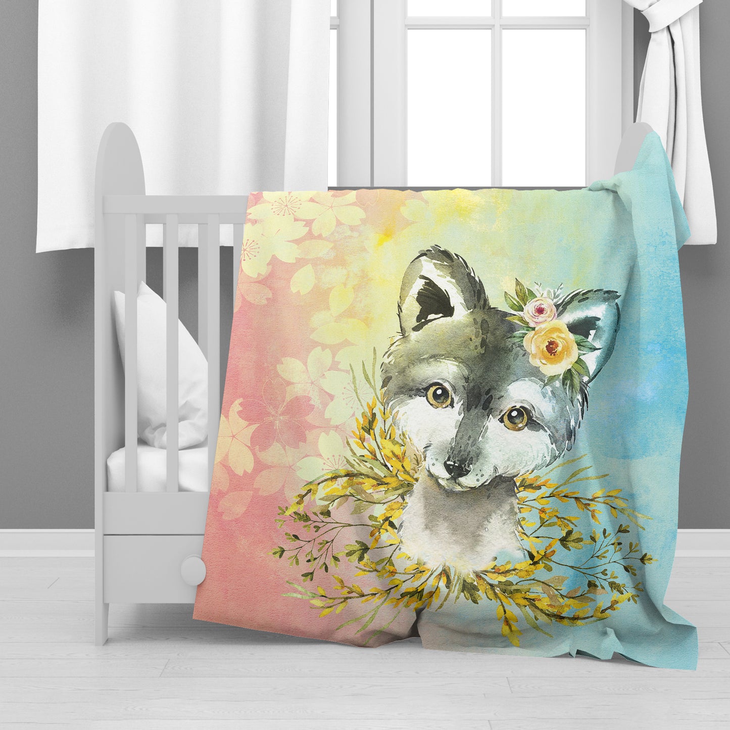 Baby Wolf Baby Fleece Blanket